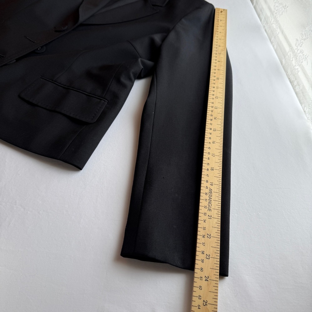 Anne Klein Suit Black Wool Blend 3-Button Blazer Jacket 12P Petite - Picture 12 of 14